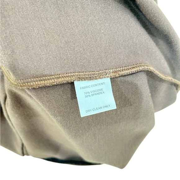 Aysha Saeed designer Brown bodycon Dress antique gold-tone Studded Neckline xs - Picture 8 of 8